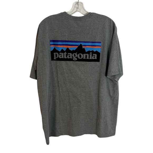 Patagonia Mens P-6 Logo Responsible Tee Gray Size Large - Picture 1 of 4